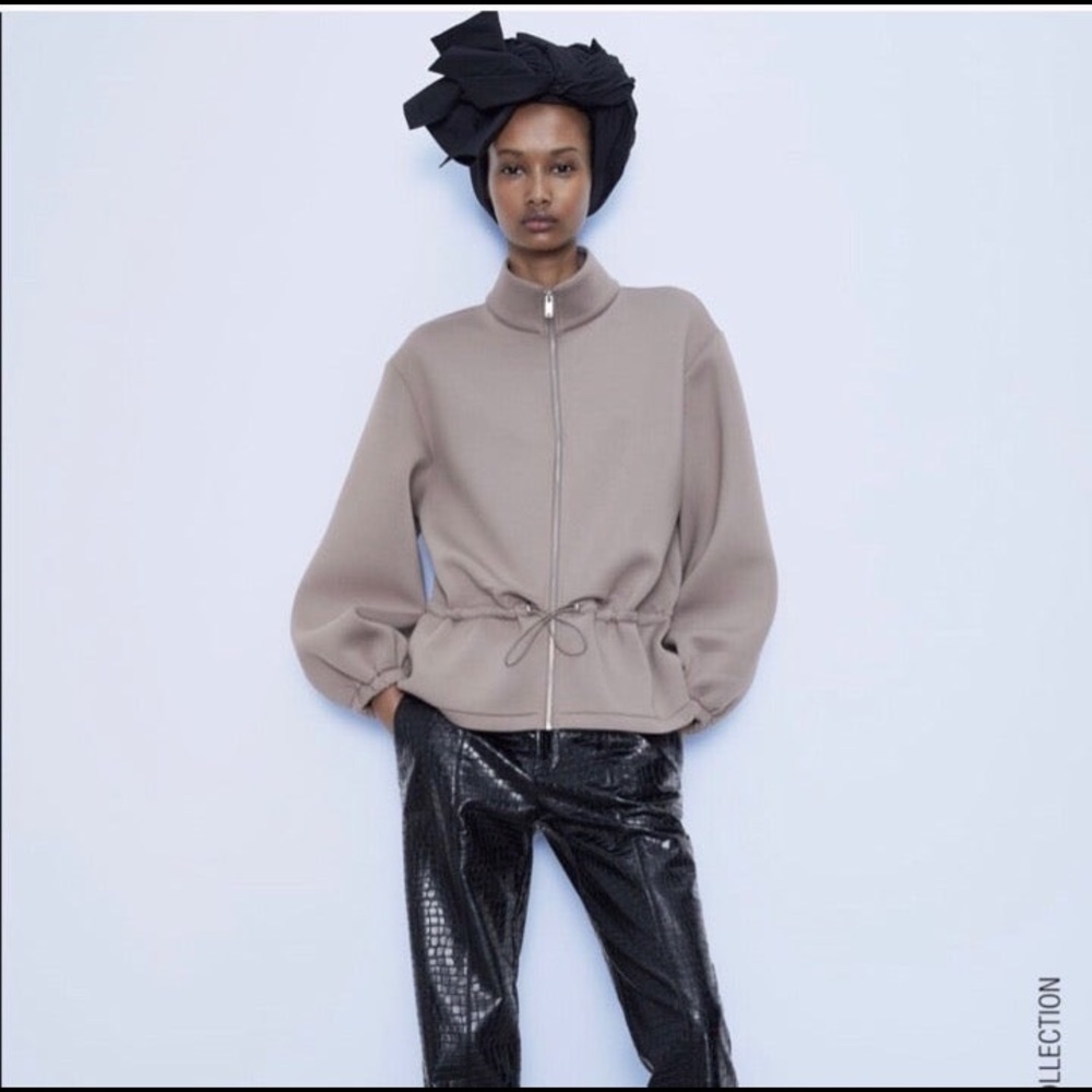 Zara neoprene effect jacket